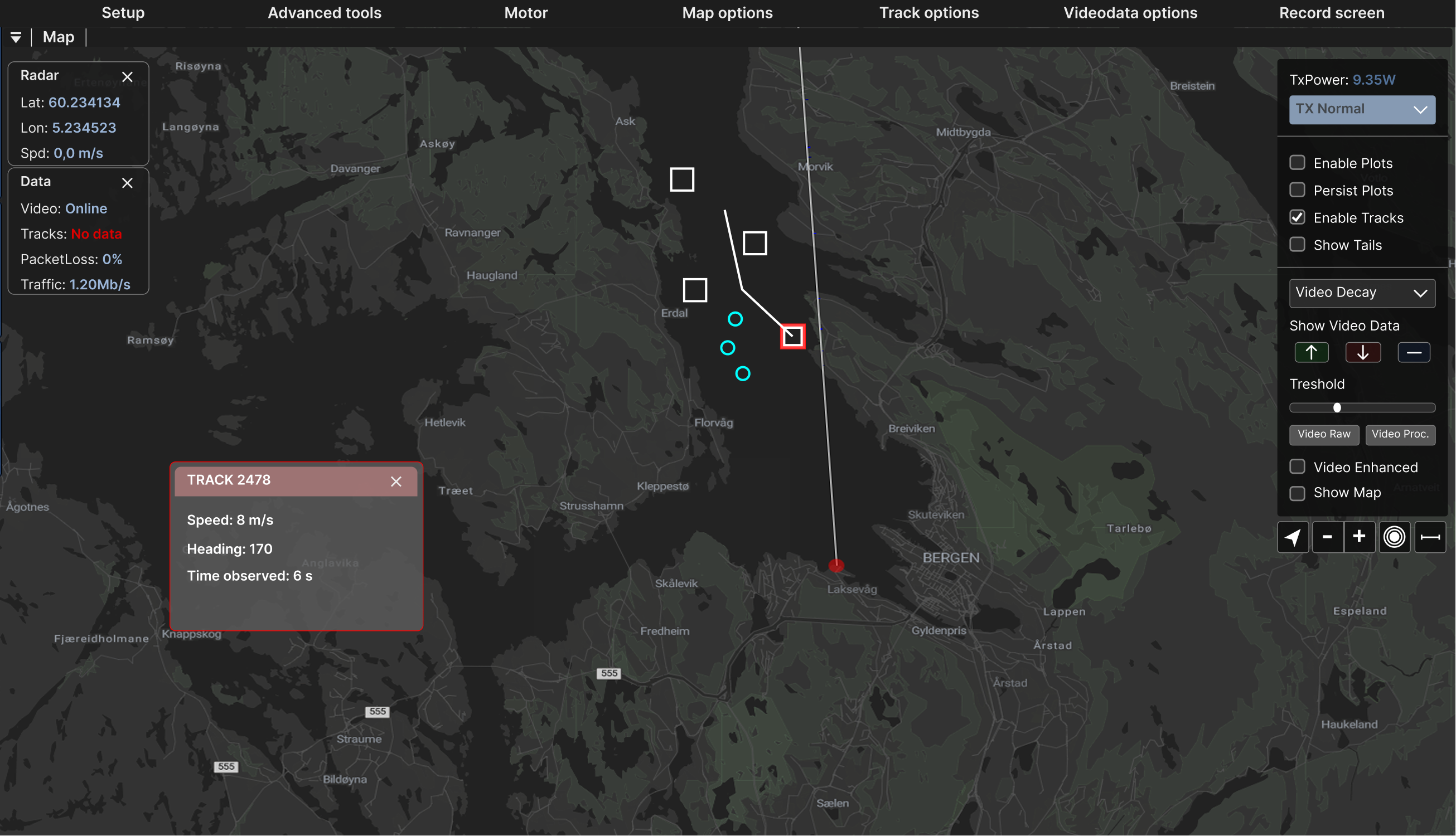 UX/UI design for radar display