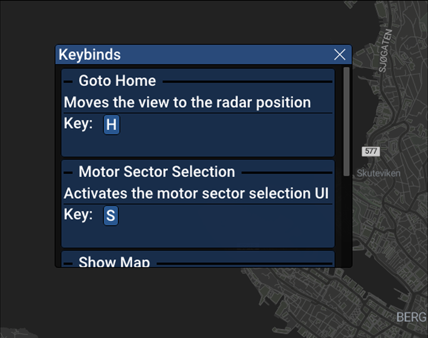 Original keybinds menu