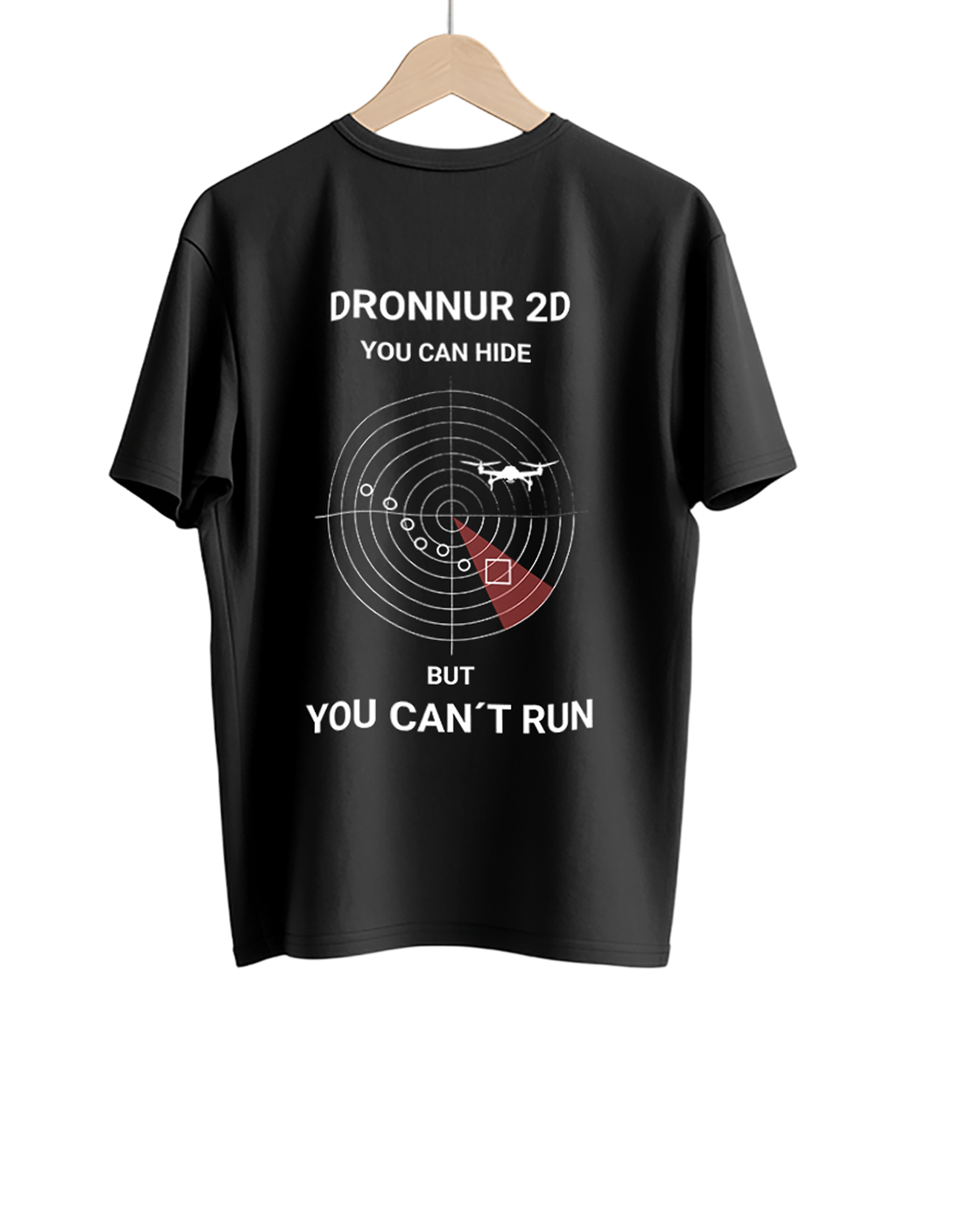 Black t-shirt with print design
