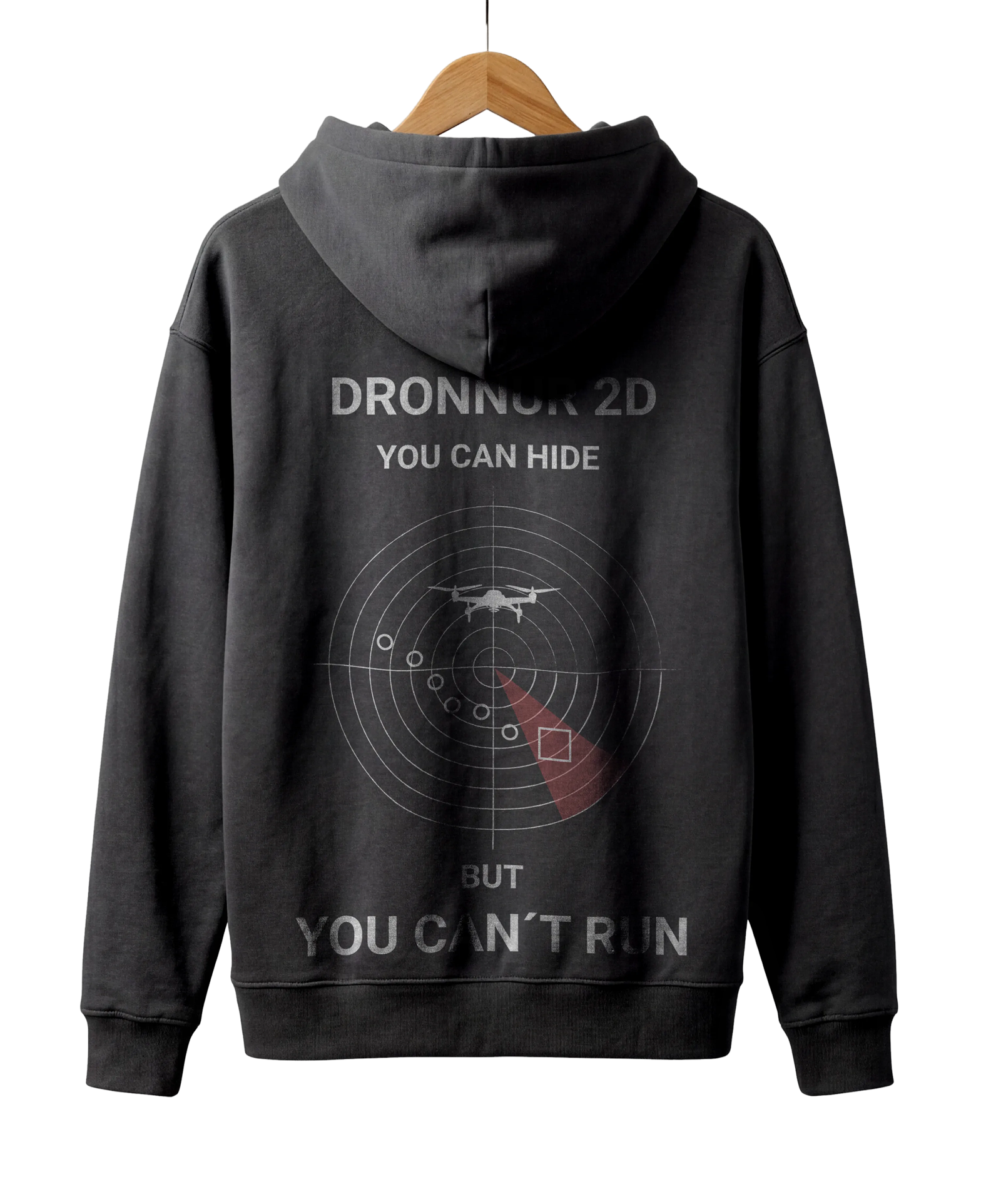 Black hoodie with print design